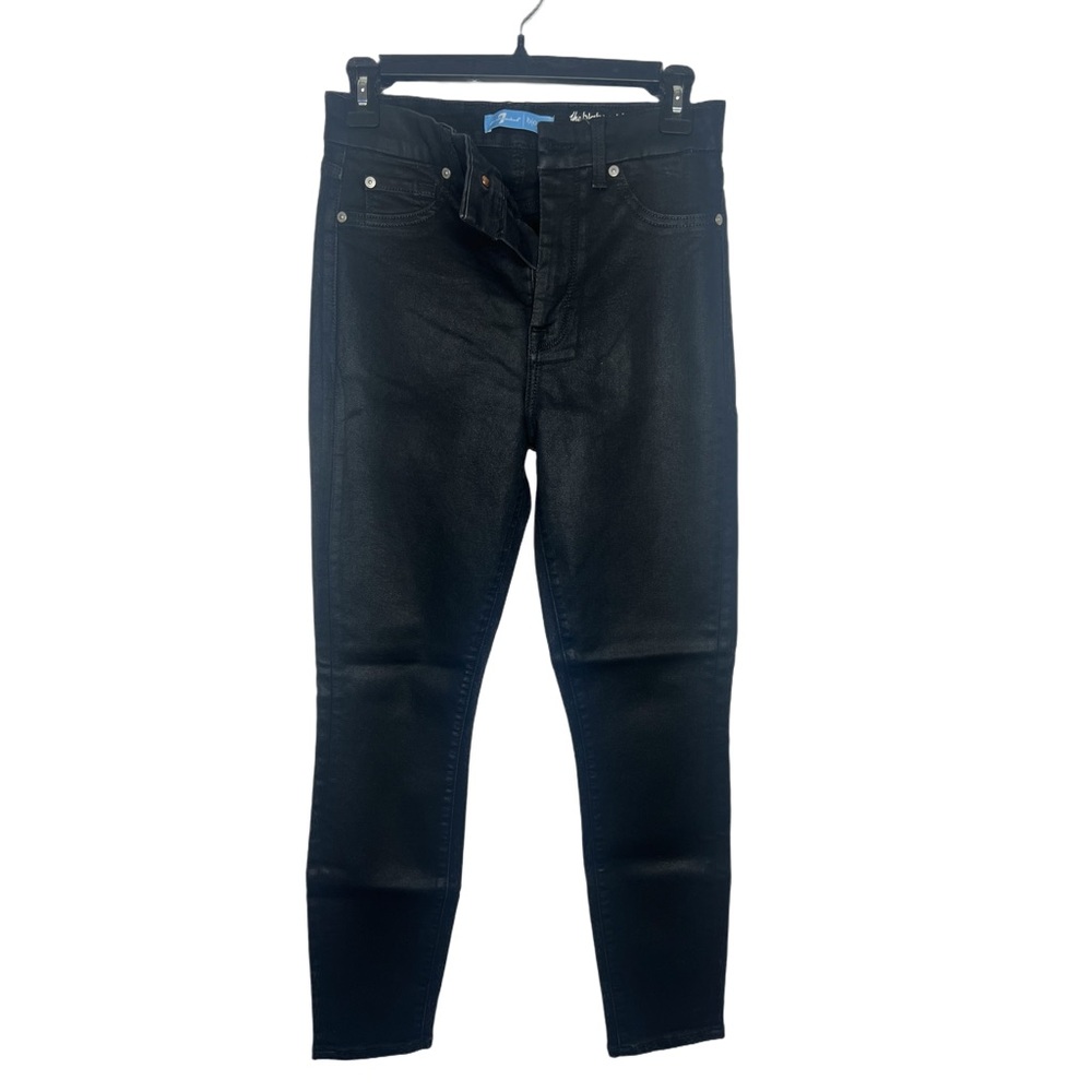 7 for all Mankind the High Waist Ankle Skinny Black Jean